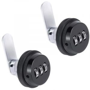 Lot De 2 Pcs (Noir)3 Code &Agrave; Chiffres Combinaison Serrure &Agrave; Came Serrure Armoire 19x30mm Serrure &Agrave; Code Pour Casier Garde-Robe Classement De Porte