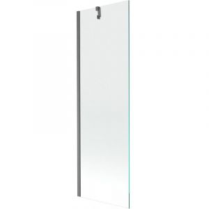 Mexen - Next paroi de baignoire 1 volet 60 x 150 cm, transparent, gris m&eacute;tallis&eacute; bross&eacute; - 895-060-000-00-00-66