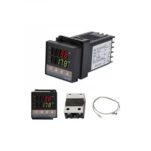 Sjlerst - REX-C100 pid Contrôleur de Température, Thermostat Numérique Kit AC110V-240V, 0℃1300℃, Régulateur de Température Numérique led Digital avec