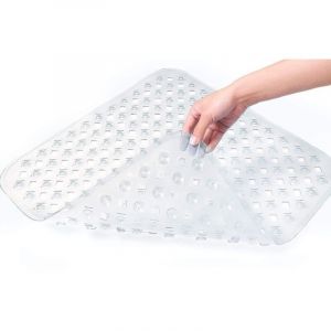 Sollbry - Tapis de Douche carré Blanc Transparent 53 x 53 cm Tapis de Bain antidérapant Lavable en Machine pour Receveur de Douche Tapis de Douche