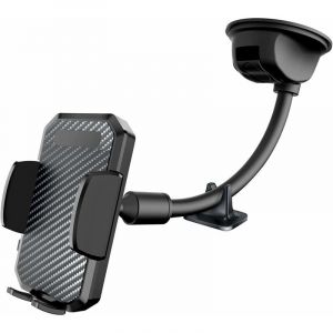 Support Téléphone Voiture Ventouse,Porte Smartphone Pare Brise Tableau de Bord avce Long Bras Col de Cygne pour Samsung