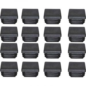 Bouchon Plastique 40x40mm Embout Tube Carre Noir Plastique Embout Bouchons D'obturation pour Pieds de Meuble Trampoline 16PCS