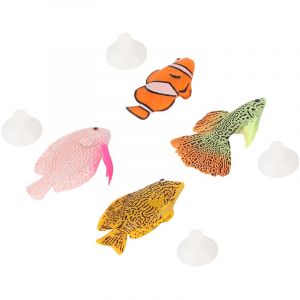 4PCS Aquarium Fish Tank Lumineux Silicone Artificiel Faux Poisson Paysage Ornement D&eacute;coration Accessoire