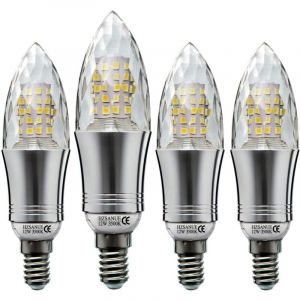 Memkey - Lot de 4 Ampoule led en Forme de Bougie E14 12W, &Eacute;quivalent 100W Ampoule Incandescente, Blanc Lumi&egrave;re du Chaud, Ampoule Bougie Petit Edison