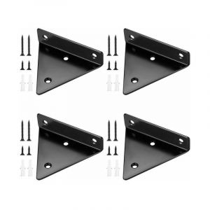4 Pièces Supports d'étagère Flottants, Supports à Tablettes Muraux Triangulaires Invisibles, Equerre Etagere Murale Métal pour étagère