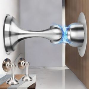 Lot de 2 Bloc Porte Magn&eacute;tiques, Bloque Porte Interieur Sans Percer, Arr&ecirc;t Butee de Porte Stop Porte en Acier Inoxydable, Butoir Porte Mural Door