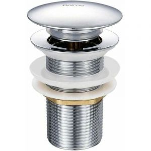 Bonde de lavabo &agrave; tirette sans trop-plein en laiton chrom&eacute; G 1-1/4, &eacute;quip&eacute;e d'un syst&egrave;me d'ouverture et de fermeture facile par bouton-poussoir.