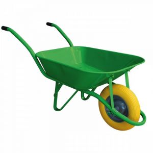 Brouette roue increvable - 85L - cuve peinte verte
