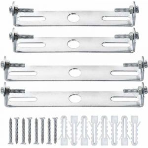 ZVD 4 Paquets Fixation Plafonnier,Rosace Plafond,Lustre Support De Lumière Universel Argenté avec Vis Et Écrous, Base De Plafond en Acier Au Carbone