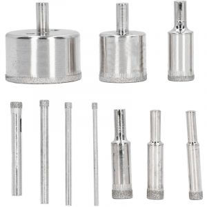 Jeffergarden Lot de 10 forets diamant&eacute;s 3-50 mm, scie cloche pour verre, aff&ucirc;teur de forets pour un gain de temps et d'effort