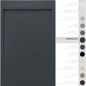 Soulbath - Receveur de Douche -R&eacute;sine -Gel Coat -Texture Lisse/Pierre -Antid&eacute;rapant -Couleur Anthracite 130x90 Extra plat 3Cm Conception Minimaliste