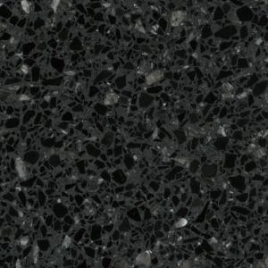 V&eacute;ritable Carreau Terrazzo fond gris fonc&eacute; inclusions noir et gris fonc&eacute; Blawhi 60x30 cm bo&icirc;te de 0.72m2 Satin&eacute; - Gioia Materia