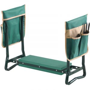 Mophorn Agenouilloir de jardin avec coussin &eacute;pais de 15 cm, tabouret pliable supportant jusqu'&agrave; 150 kg, si&egrave;ge multifonctionnel &eacute;quip&eacute; de 2 sacs &agrave;