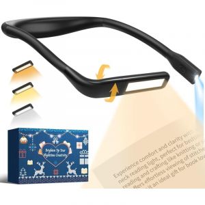 Liseuse Lampe de Lecture de Cou - Rechargeable Lampe Lecture au Lit, 3 Couleurs Liseuse LED Flexible Lampe Tour de Cou pour Livre Tricoter Couture