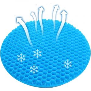 Gabrielle - Coussin de siège en gel, rond, double épaisseur, nid d'abeille, doux et respirant, pour chaise de bureau, voiture (30 x 30 x 3 cm)