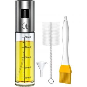 Sunxury - Vaporisateur huile d'olive,Pulv&eacute;risateur d'Huile Olive Vinaigre avec Anti-Fuite Distributeur en Acier Inoxycable,Boutille d'Huile en Verre