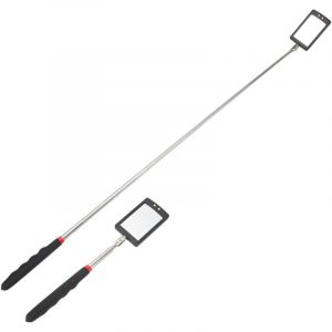 Cryfokt Miroir d'inspection t&eacute;lescopique, Miroir d'inspection pivotant &agrave; 360 degr&eacute;s avec 2 LEDs Ultra Lumineuses, Miroir d'inspection pour