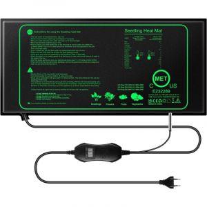 Tapis Chauffant pour Plantes, 7W Tapis Chauffant Plante avec Thermostat, 52&times;25cm Imperm&eacute;able et Contr&ocirc;leur Temp&eacute;rature Coussin Chauffant pour Semis,