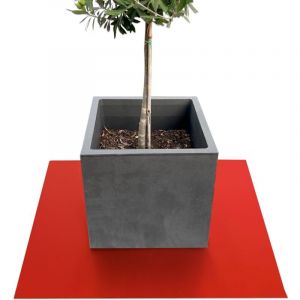 Floordirekt - Tapis de jardinière Dessous de Pot de Fleur Majesty, Carré 60 x 60 cm, Rouge