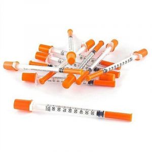 Seringue 1 Ml/Cc avec Aiguille 30G 0,5 Pouce - Orange (30G-13 Mm-100Pack)