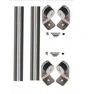 Poignées de Tirage " besser"- Bâton Maréchal : 2 Tubes de 1000 mm / Inox 316 / Diam : 40 mm + 4 Supports + Visserie Oblique