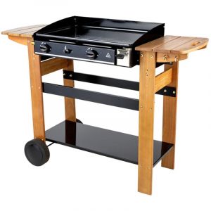 Somagic - Plancha au gaz ascain 2 brûleurs 6kW - Bois