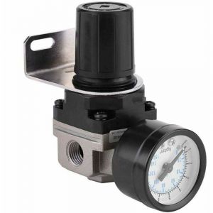 R&eacute;gulateur de pression d'air, AR2000 G1 / 4 Compresseur &agrave; Commande Pneumatique avec Manom&egrave;tre, 1/4' Soupape Jauge R&eacute;glable de Pression d'Air en