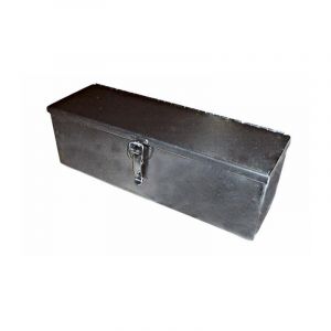 Lem Select &ndash; Coffre de chantier acier brut 300 x 200 x 150 mm &eacute;p. 10/10 &ndash; Rangement s&eacute;curis&eacute; pour outils &ndash; Protection contre la corrosion