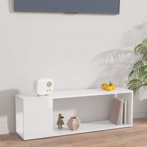 Design In - Meuble TV,Meuble de Rangement,Banc tv Blanc brillant 100x24x32 cm Bois d'ingénierie CFW461015