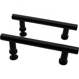 Poign&eacute;e de porte de douche noire 2 pi&egrave;ces Bouton de douche Poign&eacute;e de tirage de porte de douche Pi&egrave;ces de remplacement 145 mm entre les trous Poign&eacute;e