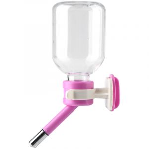 Fontaine &agrave; eau portable pour chien ou chat, avec bouteille d'eau suspendue (150 ml, rose)