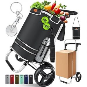 Chariot de courses pliable KESSER&reg; d'une capacit&eacute; de 56 L et d'une charge maximale de 50 kg Sac de courses 3 en 1 avec compartiment isotherme et sac