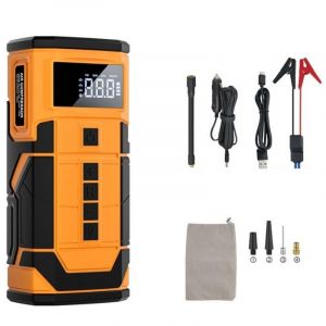 Jeffergarden Booster Batterie Voiture 600A 10000mAh Booster Batterie Moto/Auto 12V Demarreur Batterie Voiture avec Écran LED,Lamp LED