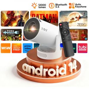Vid&eacute;oprojecteurs Syst&egrave;me Android 14 le plus populaire, puce Allwinner H726, d&eacute;codage vid&eacute;o 8K HD, mini projecteur num&eacute;rique LED 720p, mini projecteur