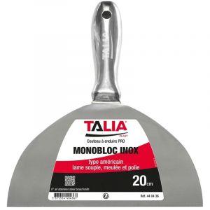 Couteau à enduire monobloc type américain inox 20cm - TALIAPLAST - 440436