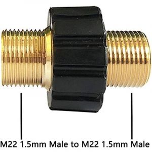 Raccord Rapide de Tuyau, Adaptateur pour Nettoyeur Haute Pression &agrave; Double M&acirc;le M22 x 1,5 Compatible avec Karcher, Karcher HD & HDs Nettoyeur Haute