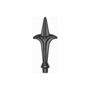 Pointe de lance- H152xL72mm Ø16mm- Avec tige pour mâchonner dans un tube creux - Fer forgé - à souder Deco Fer Forge