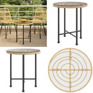 Vidaxl - Table de salle &agrave; manger &Oslash;50 cm Verre tremp&eacute; et acier - Table De Jardin - Table Bistro - Table Ext&eacute;rieure - Table Ronde - Table En M&eacute;tal