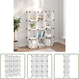The Living Store - Cubes de rangement 12 pcs Transparent pp - Cube De Rangement - Étagère Murale - Rangement Intérieur - Meuble Pliable