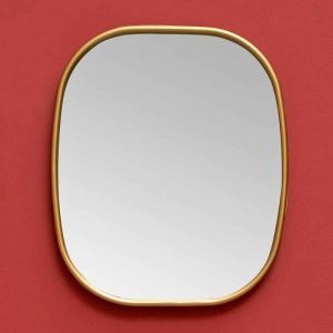 Miroir arrondi doré 31x26cm