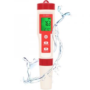 PH M&egrave;tre Num&eacute;rique 5 en 1 Testeur pH &Eacute;lectronique pour Eau avec &Eacute;cran lcd &ndash; Mesure pH, orp, HA2, temp, Pour Piscine, Aquarium, Hydroponie et Spa