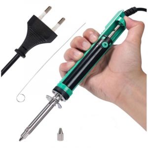 Fer &agrave; dessouder &eacute;lectrique &agrave; d&eacute;pression Pompe a dessouder avec poign&eacute;e de chargement plus courte et buses de dessoudage 1.0mm 1.2mm pour le