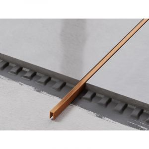 Ilcom - Profilé u de connexion rectifié en acier inoxydable pour carrelage 0.5cm x 244cm - Cuivre satiné