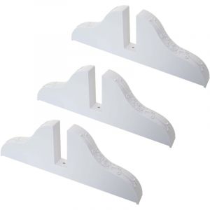 Lot de 3 supports pour paravent stabilisateurs d&eacute;coration int&eacute;rieure 11 x 30 x 2,7 cm en plastique blanc 040011431