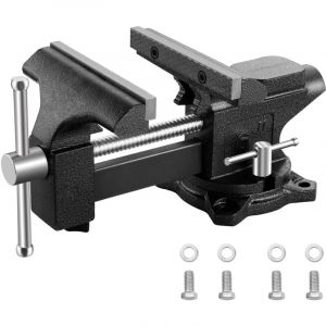 Tau d'Établi 150 mm, Matériau en acier moulé, Base Pivotante à 270 Degrés, Force de Serrage 1000 kg, un Usage(Sans base) - Teeno