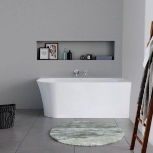 DURAVIT - Baignoire d'angle en acrylique design pour salle de bain, vidage de trop plein, 2 places - Coin droite - 150x75x45cm - Blanc - DURADELFI