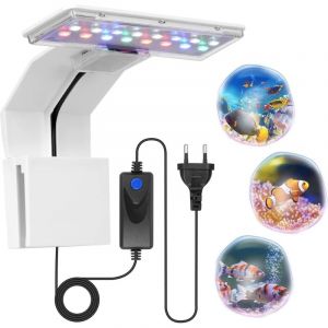 Lampe Aquarium, 9W 600LM Eclairage tricolore Lampe &agrave; Pince pour Aquarium, 16 Perles de Lampe LED LED Lampe Aquarium, Convient pour Aquarium de 6 mm