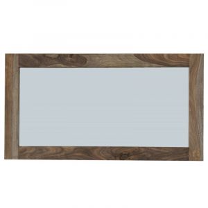 Miroir horizontal 130x70cm - Bois de Sheesham/Palissandre huil&eacute; (Taupe) - NATURE GREY 071