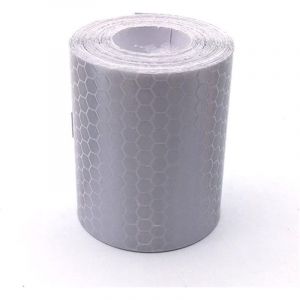 5cm×3M Réfléchissant Sticker Sticker Cylisme Auto-adhésif Avertissement Automobiles Strip réfléchissant de Moto (Blanc)