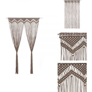 Vidaxl - Rideau en macramé Taupe 140x240 cm Coton - Rideau Macramé - Rideau Décoration Intérieure - Rideau Fenêtre - Rideau Porte - Séparation Pièce